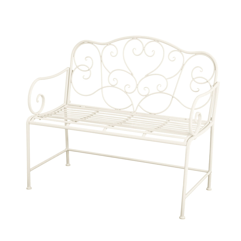 Sunnydaze - Outdoor Garden Bench - Matte White