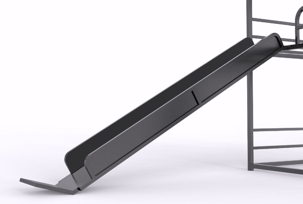 Full Size House Loft Bed With Slide And Ladder - Black