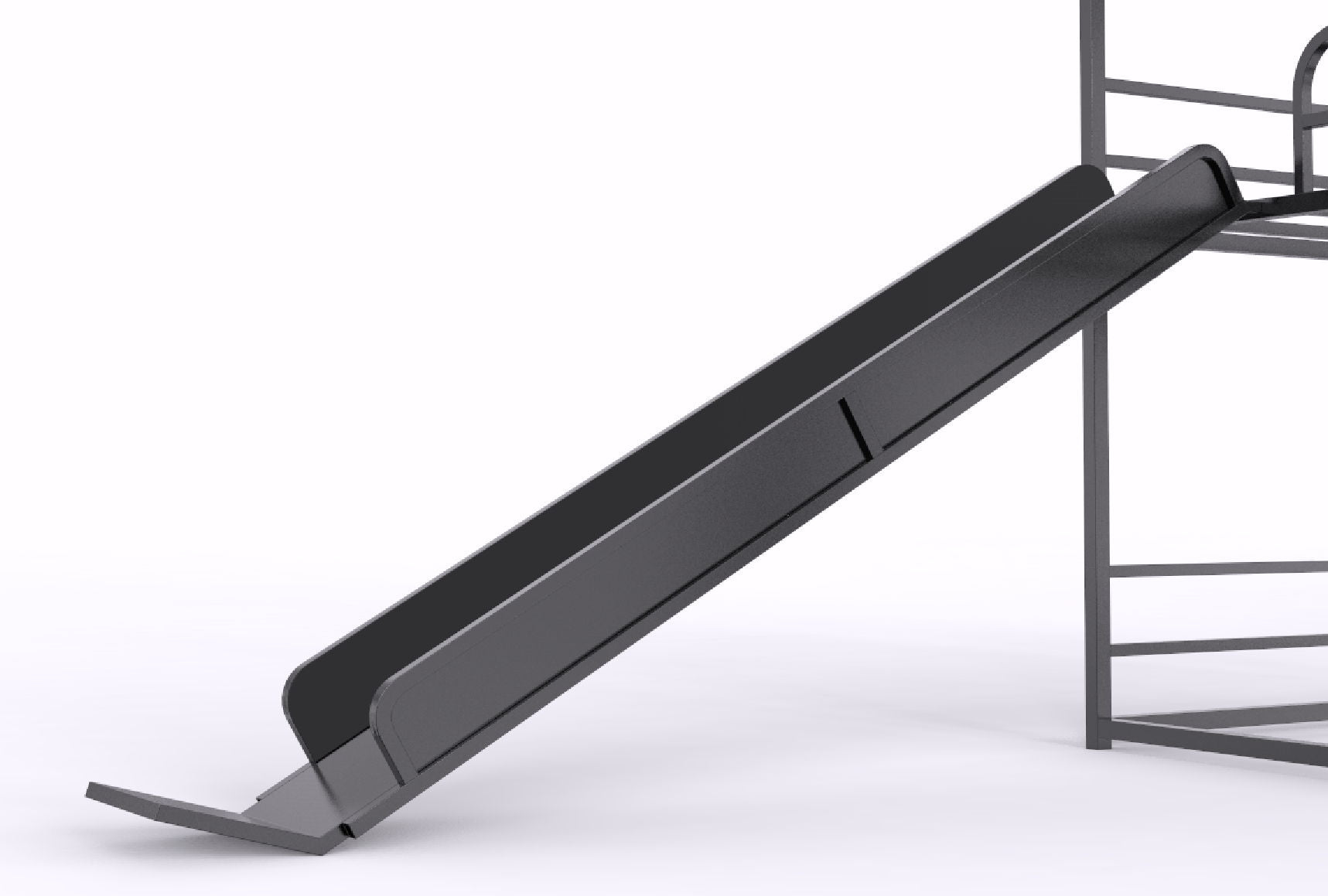 Full Size House Loft Bed With Slide And Ladder - Black