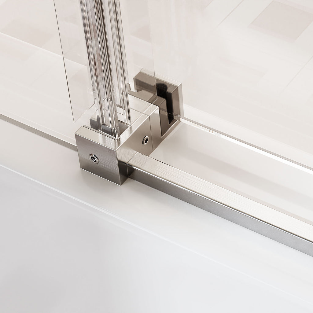 Frameless Single Sliding Shower Door, Sgcc Tempered Glass, Reversible