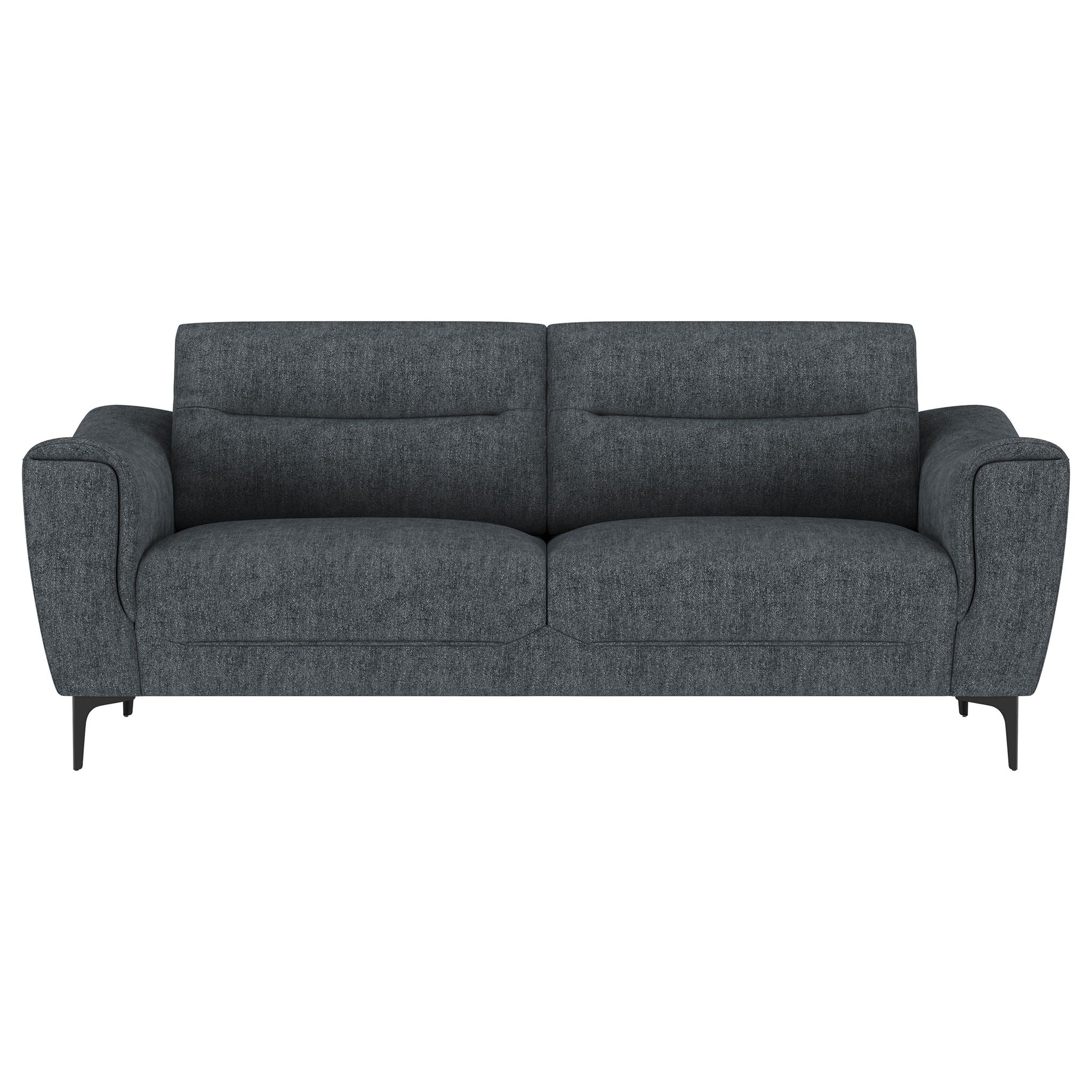 Oberle - 2 Piece Upholstered Sofa Set With Pocket Coil Seating - Charcoal