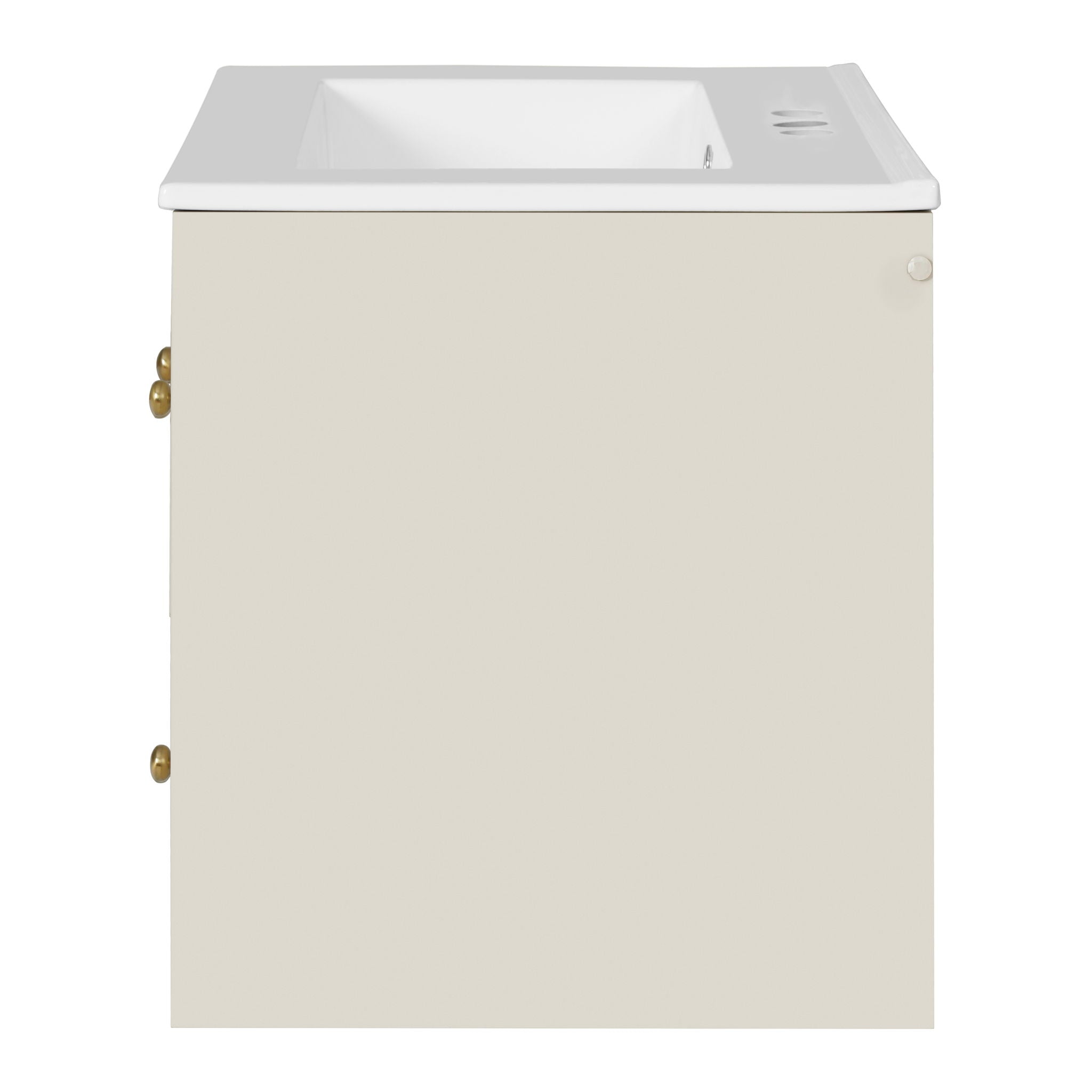 Wall-Mounted Bathroom Vanity Set With Sink, 2 Drawers And Soft-Close Door