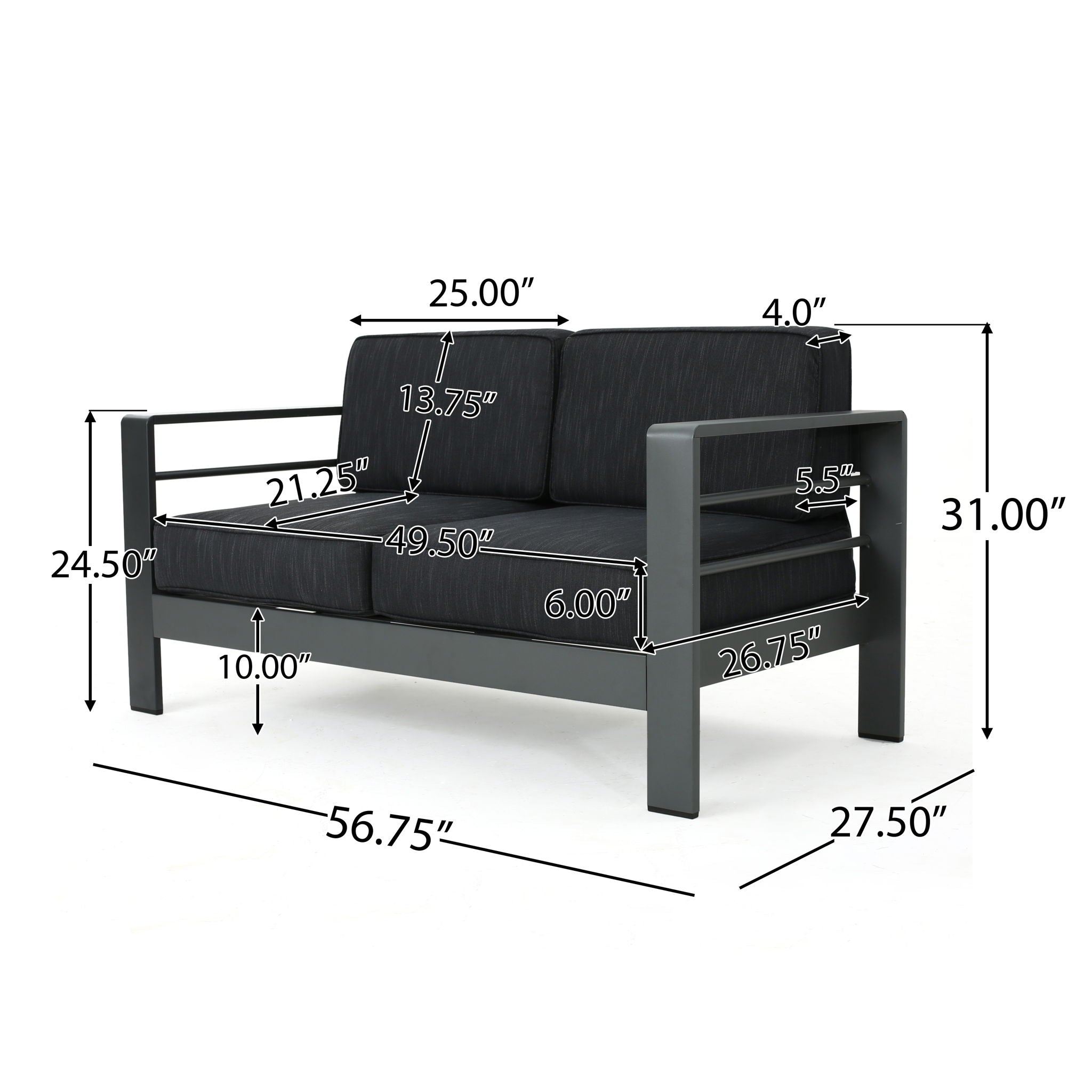 Cape Coral - Loveseat - Gray