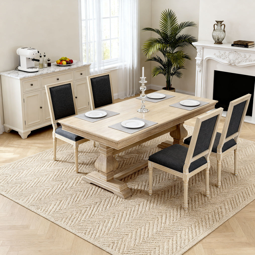 Dining Chairs With Upholstered Square Back (Set of 2)