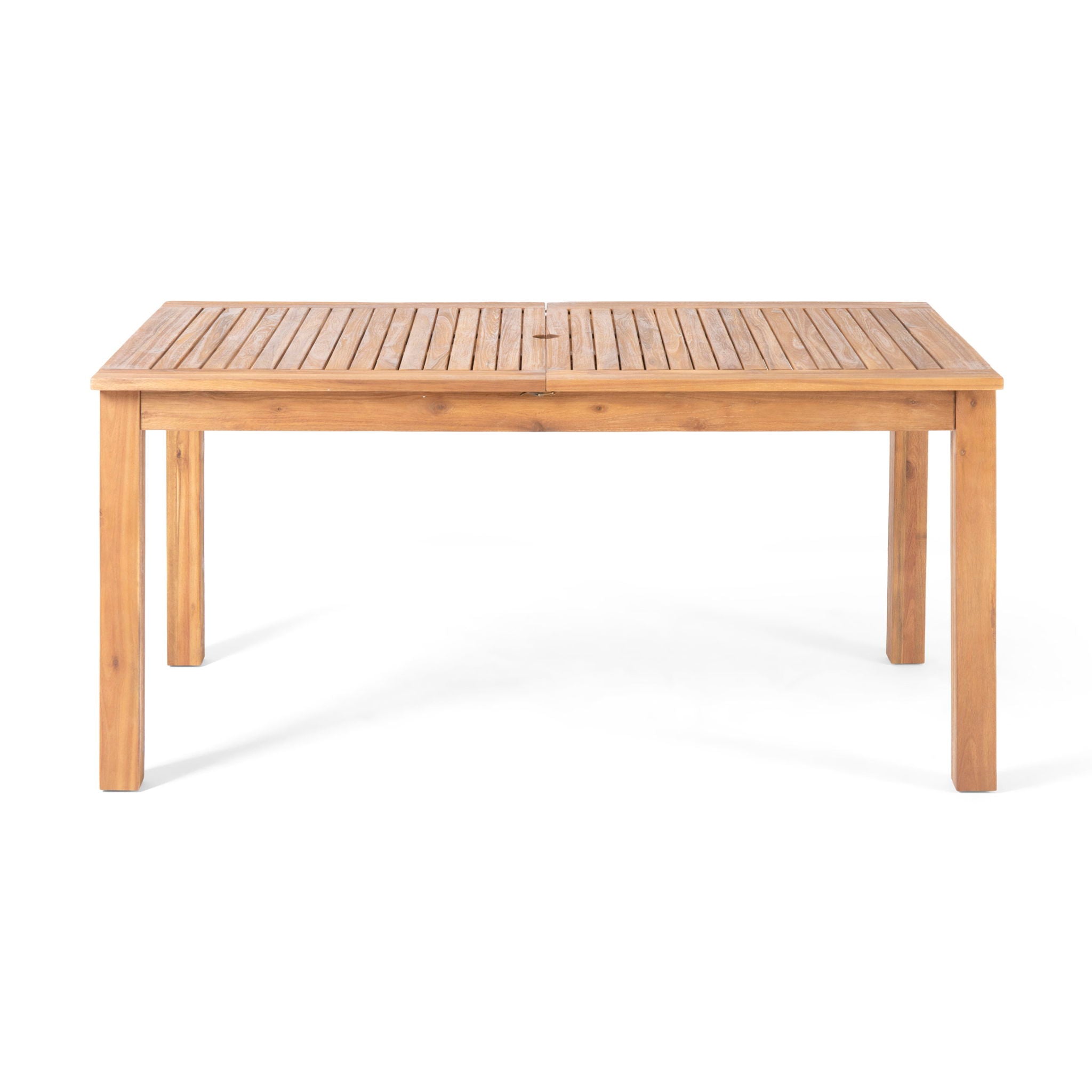 Outdoor 7 Pieces Expandable Dining Set With Umbrella Hole - Teak