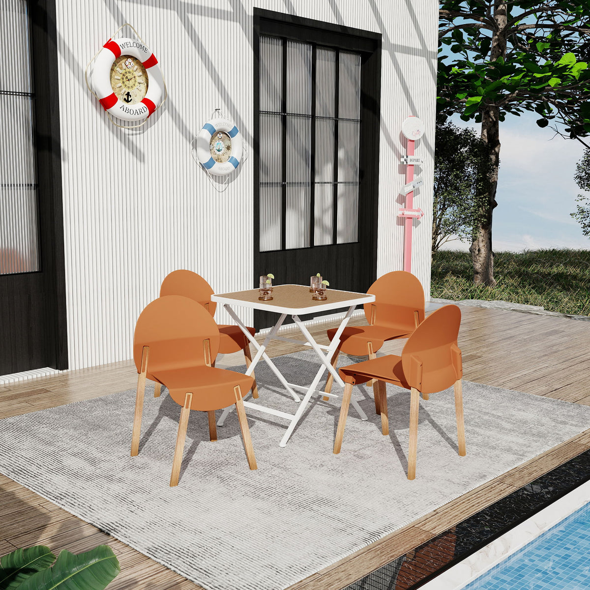 4 Piece Set Of Single Chairs With A Design Combining Modern And Traditional Elements