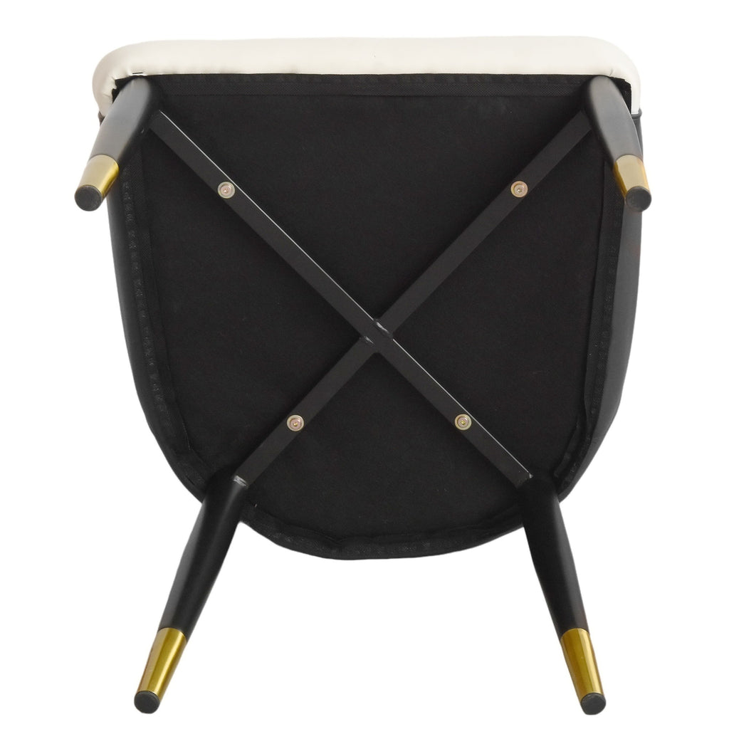 Modern Sponge-Filled Dining Chair, Solid Wood Metal Legs, Suitable For Restaurants, Living Rooms And Rooms (Set of 2)