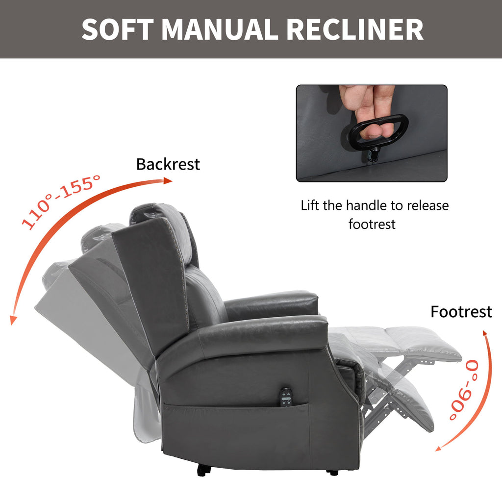 Manual Recliner Chair With Heavy Duty Motion Mechanism, 8 Vibrating Nodes And 3 Massage Modes For Living Room