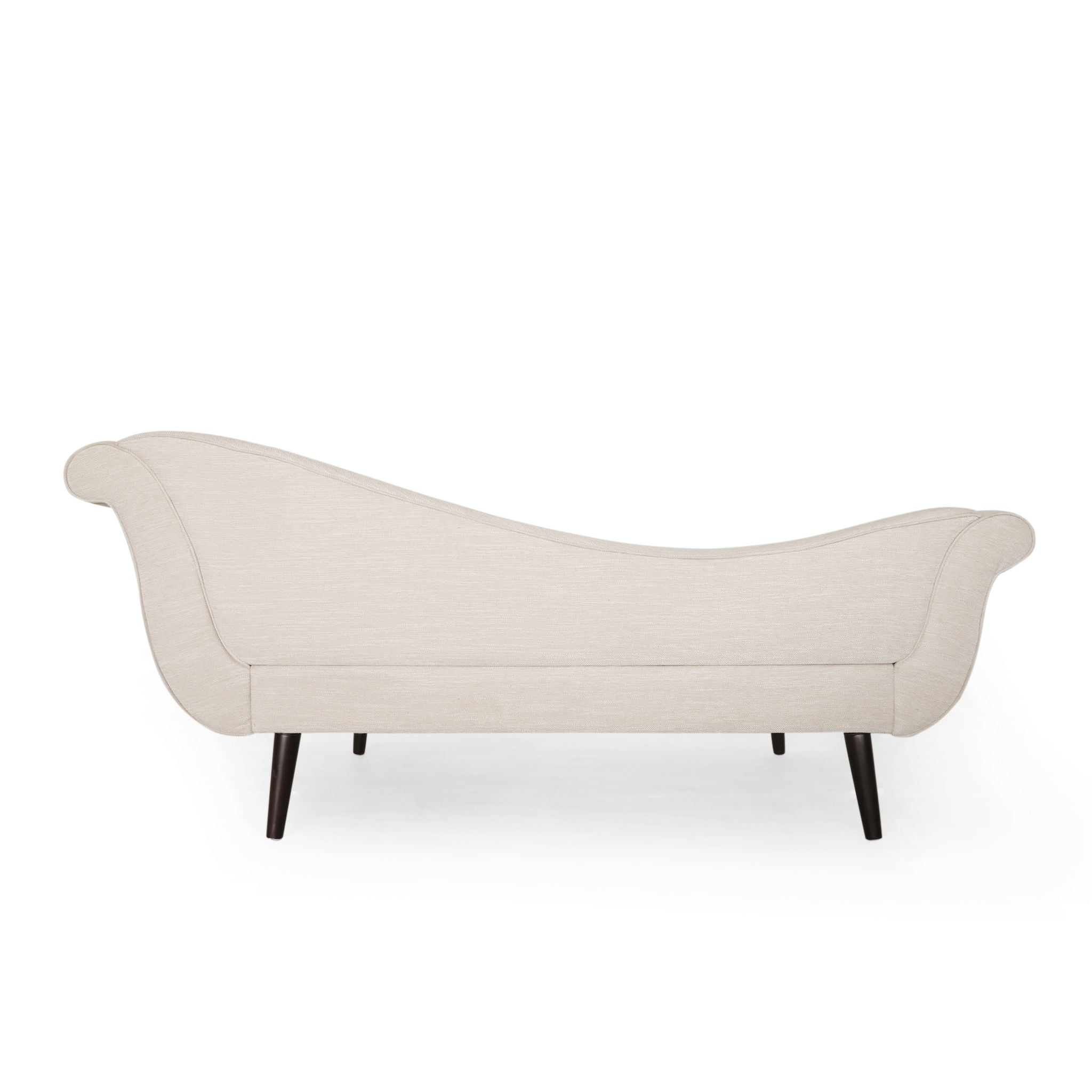 Auroral - Upholstered Chaise Lounge With Scrolled Arms And Tapered Legs
