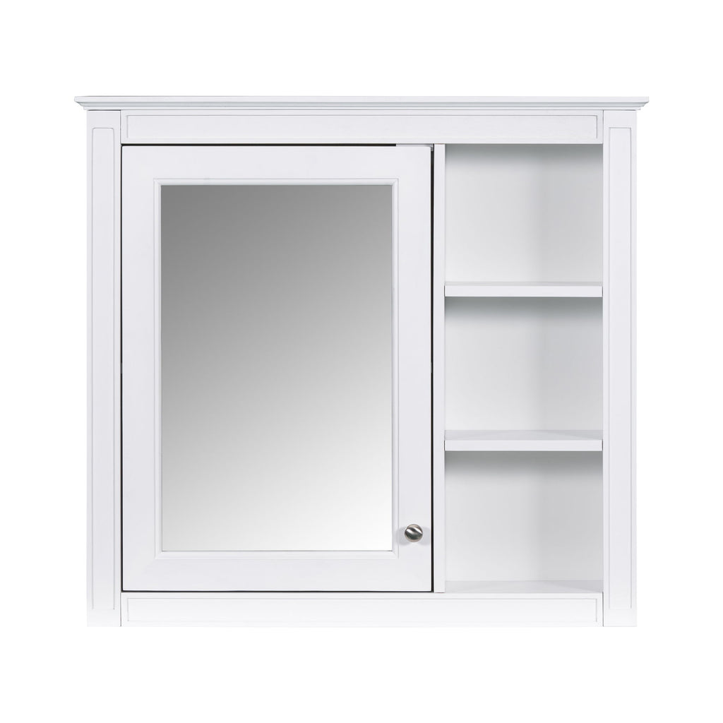 Bathroom Vanity With Medicine Cabinet, Royal Mirror Cabinet, Modern Bathroom Storage Cabinet With 2 Soft Closing Doors And 4 Drawers
