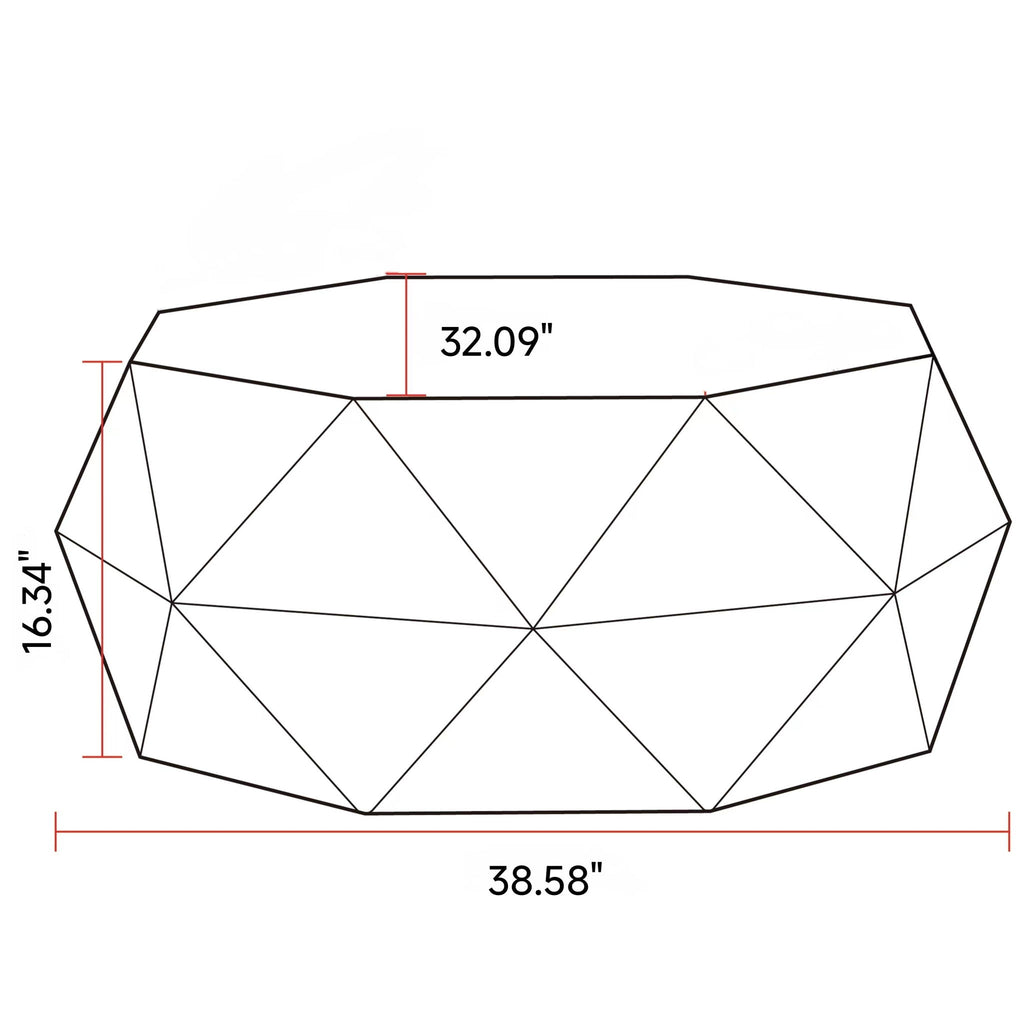 Coffee Table With 3D Embossed Design - Natural