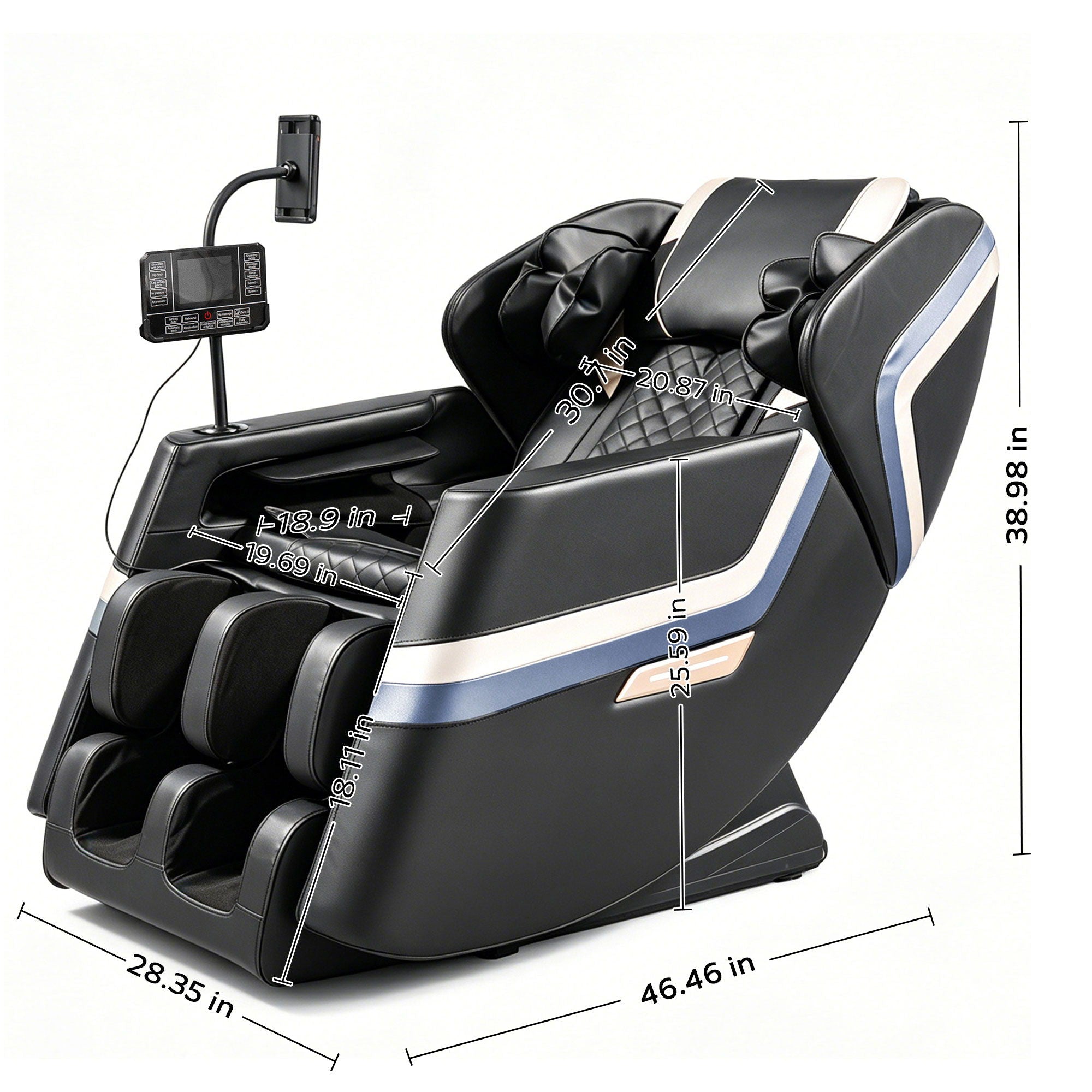 Massage Chair Recliner & Zero Gravity & Full Body Air Pressure - Black