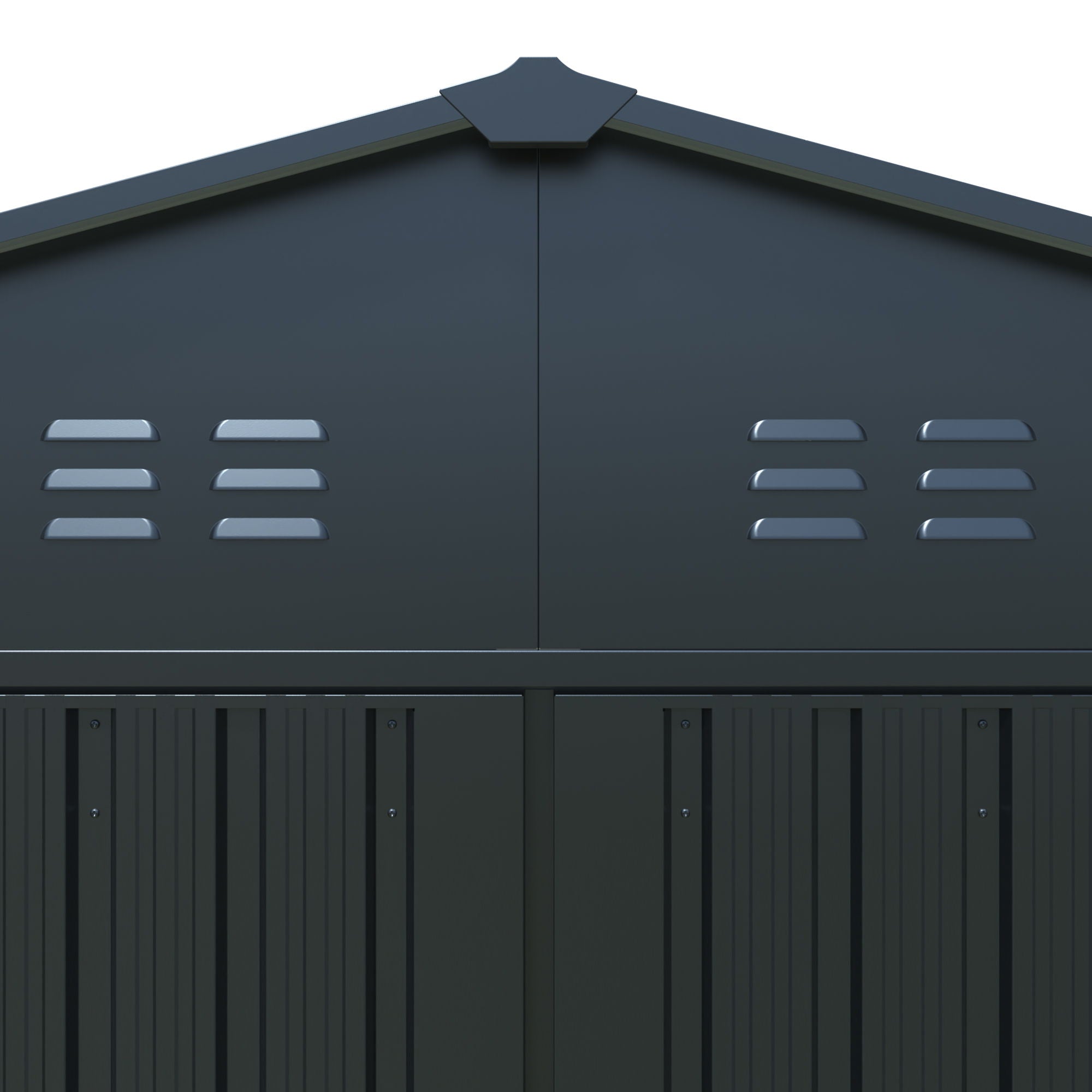 Outdoor Storage Shed, Garden Shed Backyard Utility Tool House Building With 2 Doors And 4 Vents For Car, Truck, Bike, Garbage Can, Tool, Lawnmower