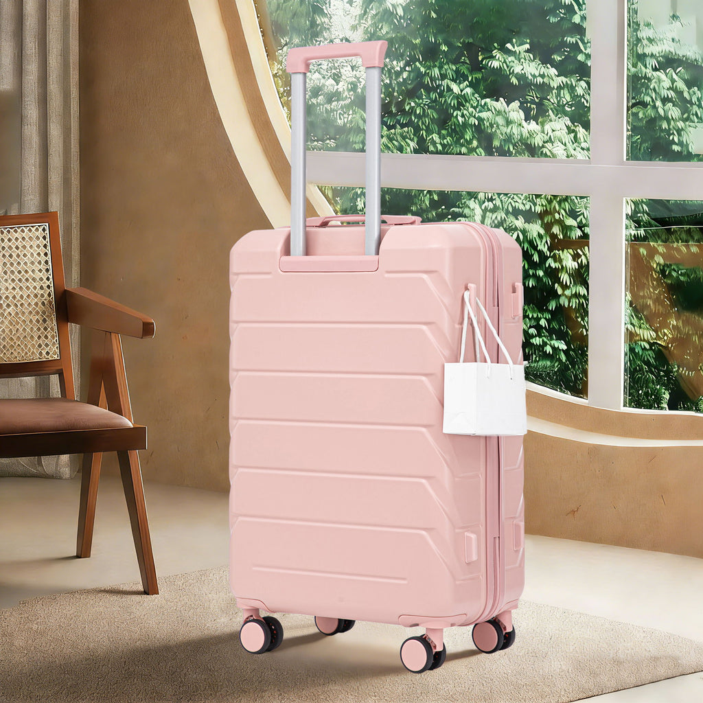 Hard Shell Luggage With Scratch Resistant Surface, 4 Wheels, Combination Lock & Side Hooks