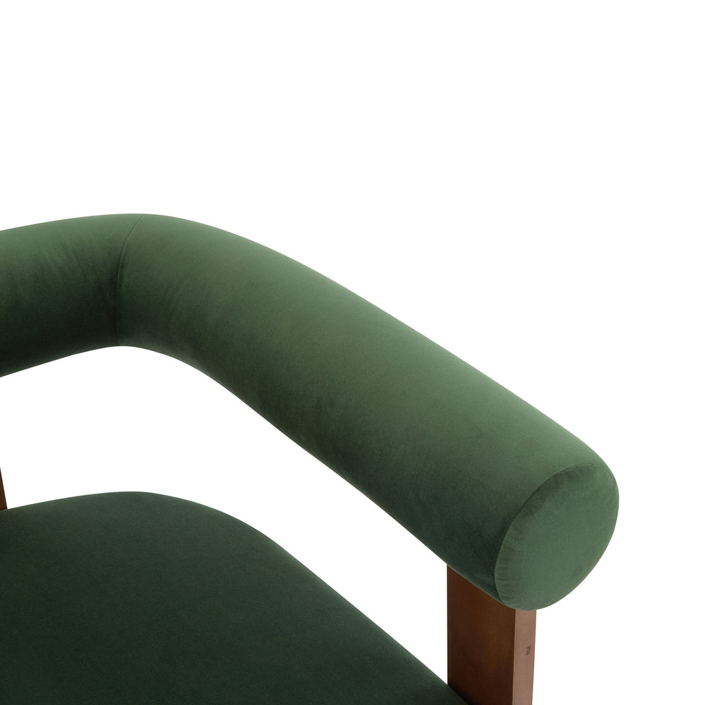 Modern Upholstered Round Arm Accent Chair With Upholstery