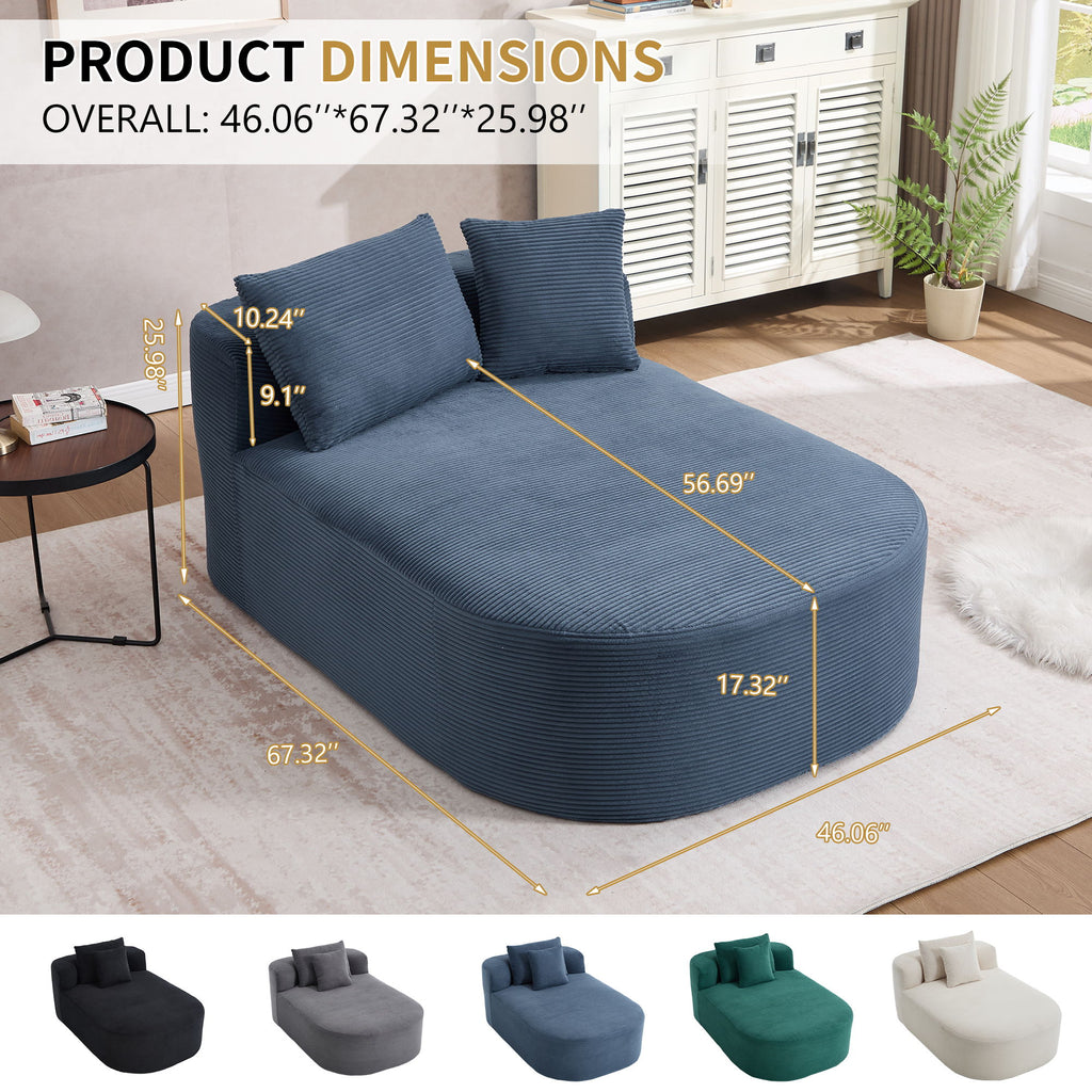 Oversized Chaise Lounge Sofa Bed With Deep Seat And Soft Pillows