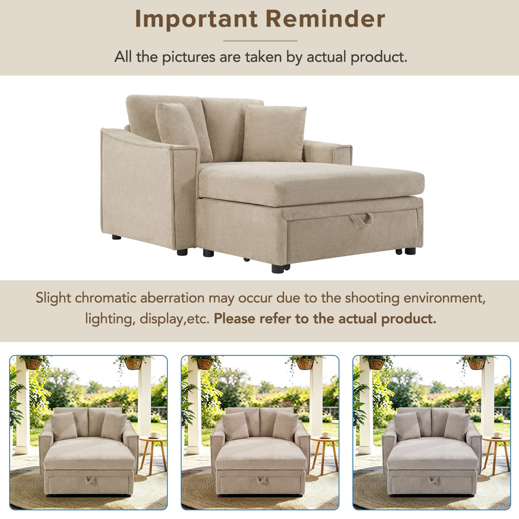 Modern Chaise Sofa With Hidden Storage For Living Room