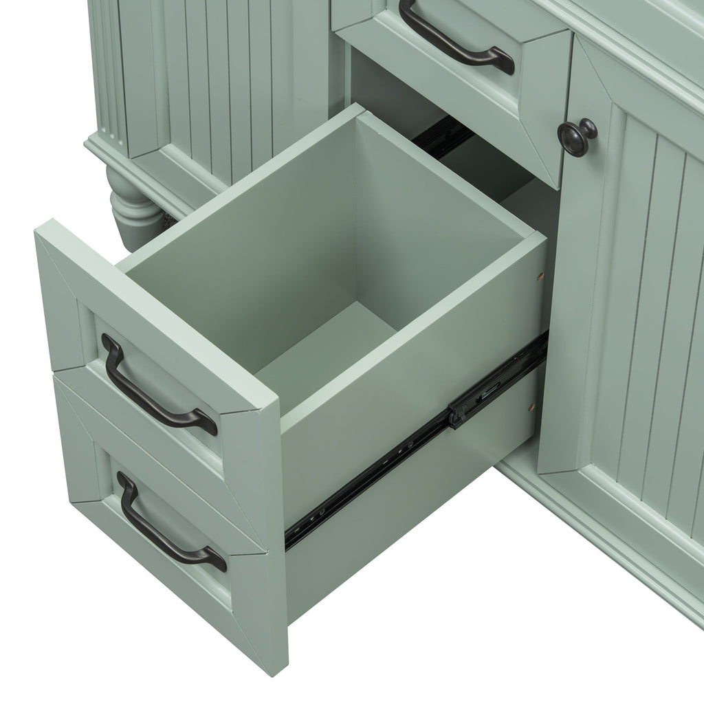 Bathroom Vanity With Sink, Flip-Out Top Drawer, Soft Close Doors, 2 Storage Drawers