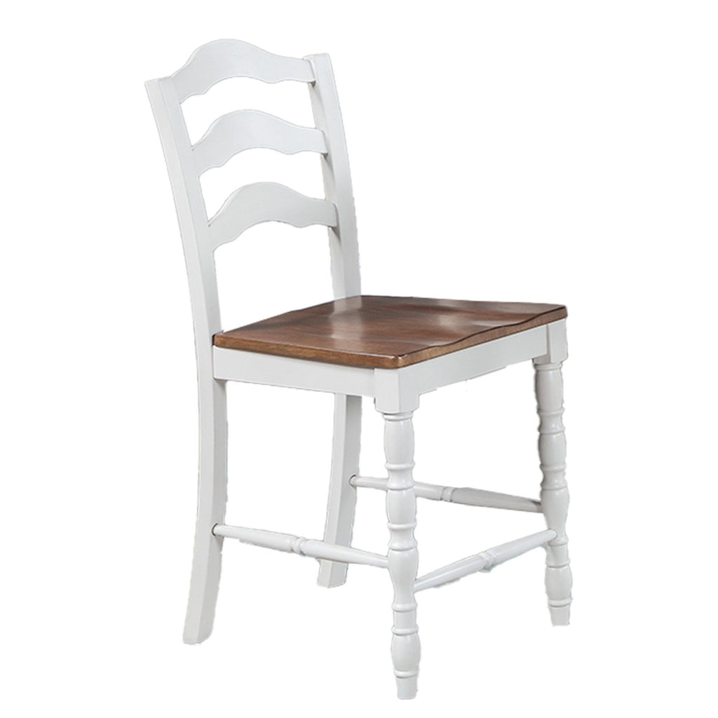 5 Piece Counter Height Dining Set With Table 4 Chairs - Oak / White