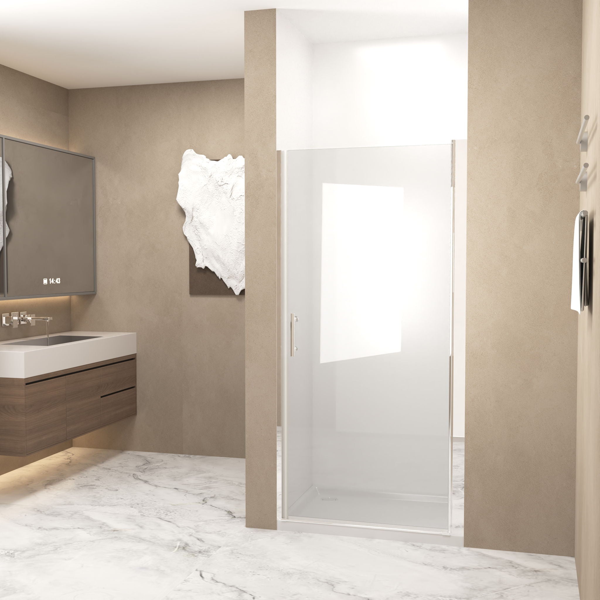 Shower Door With Glass And Explosion Proof Safety Film