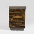 Outdoor Propane Tank Holder Fire Pit Cover Side Table - Sandstone