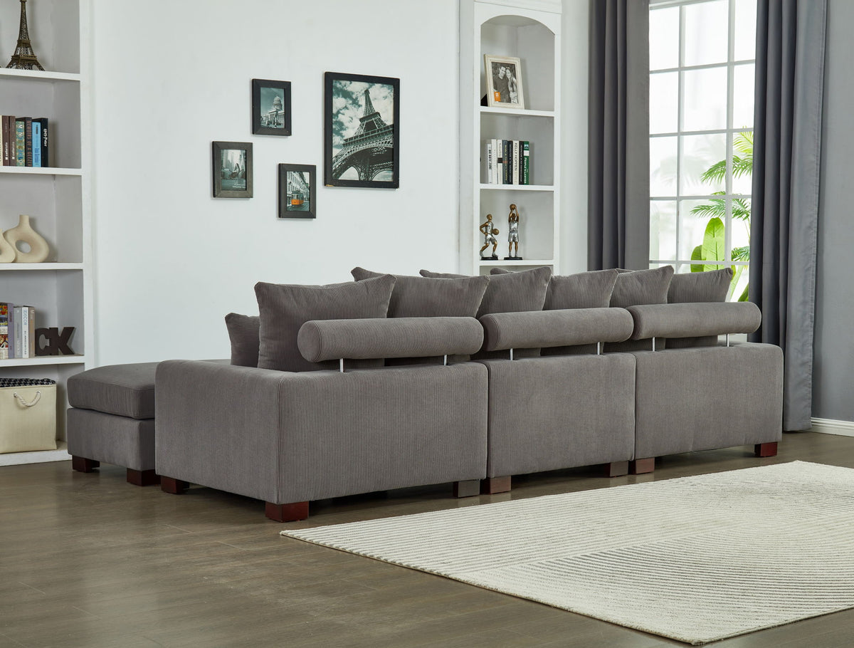 5 Seater Oversized Convertible L & U Shaped Couch