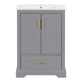 Bathroom Vanity With Sink, 1 Divided Drawer And 2 Soft Close Doors With Double Shelf