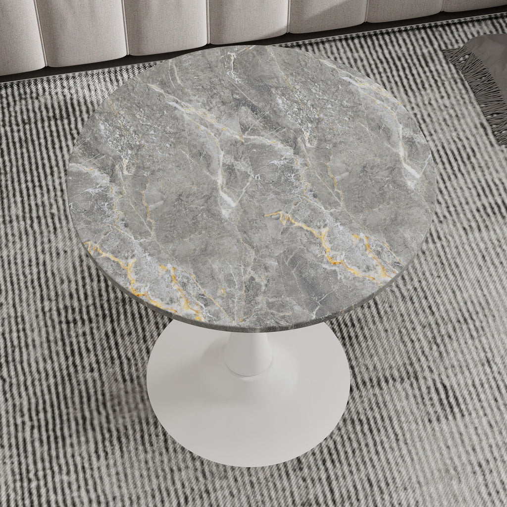 Coffee Table With Round Top For Living Rooms - Gray / White
