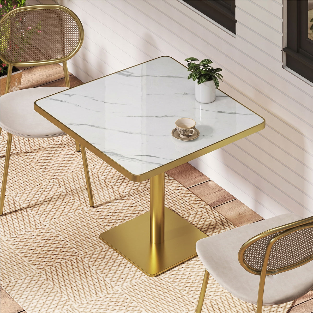 Square Small Kitchen Table With Pedestal Base