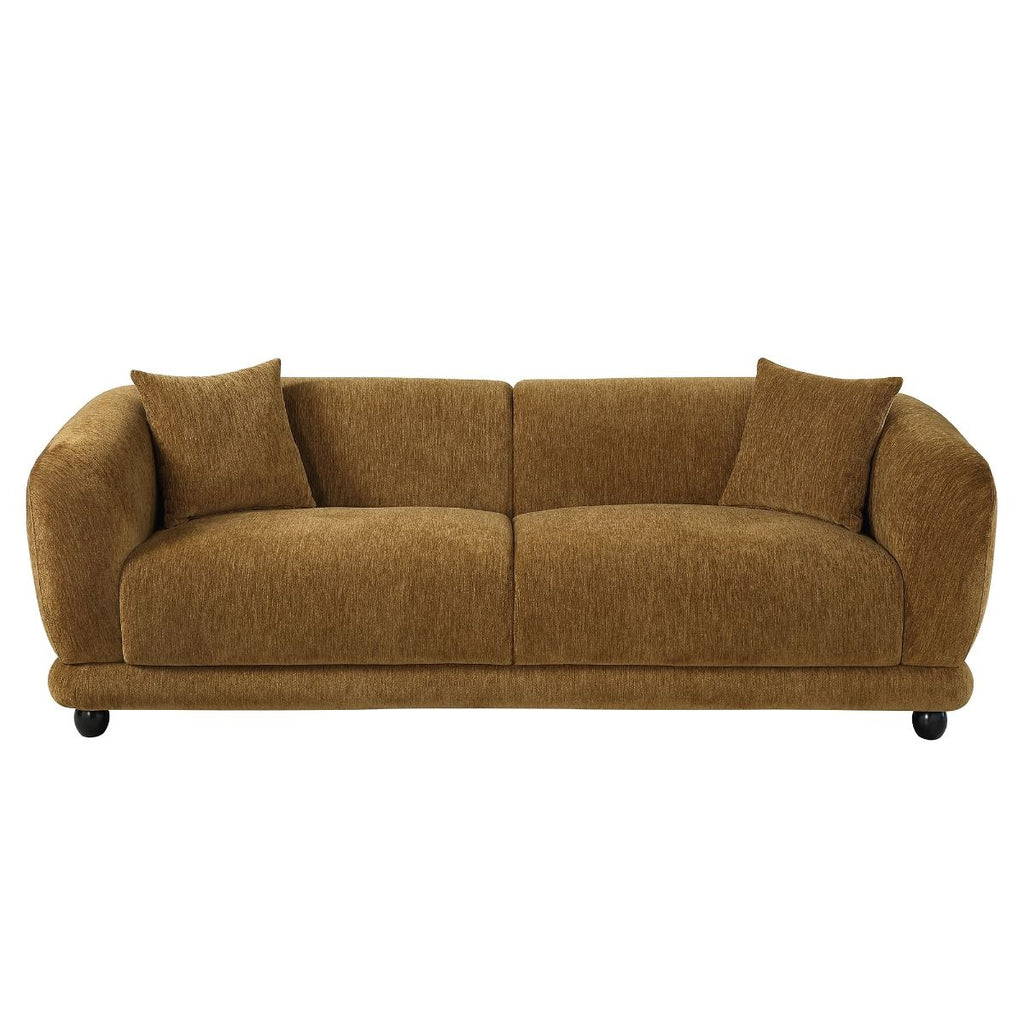 Lennox - Sofa With 2 Pillows - Brown Chenille