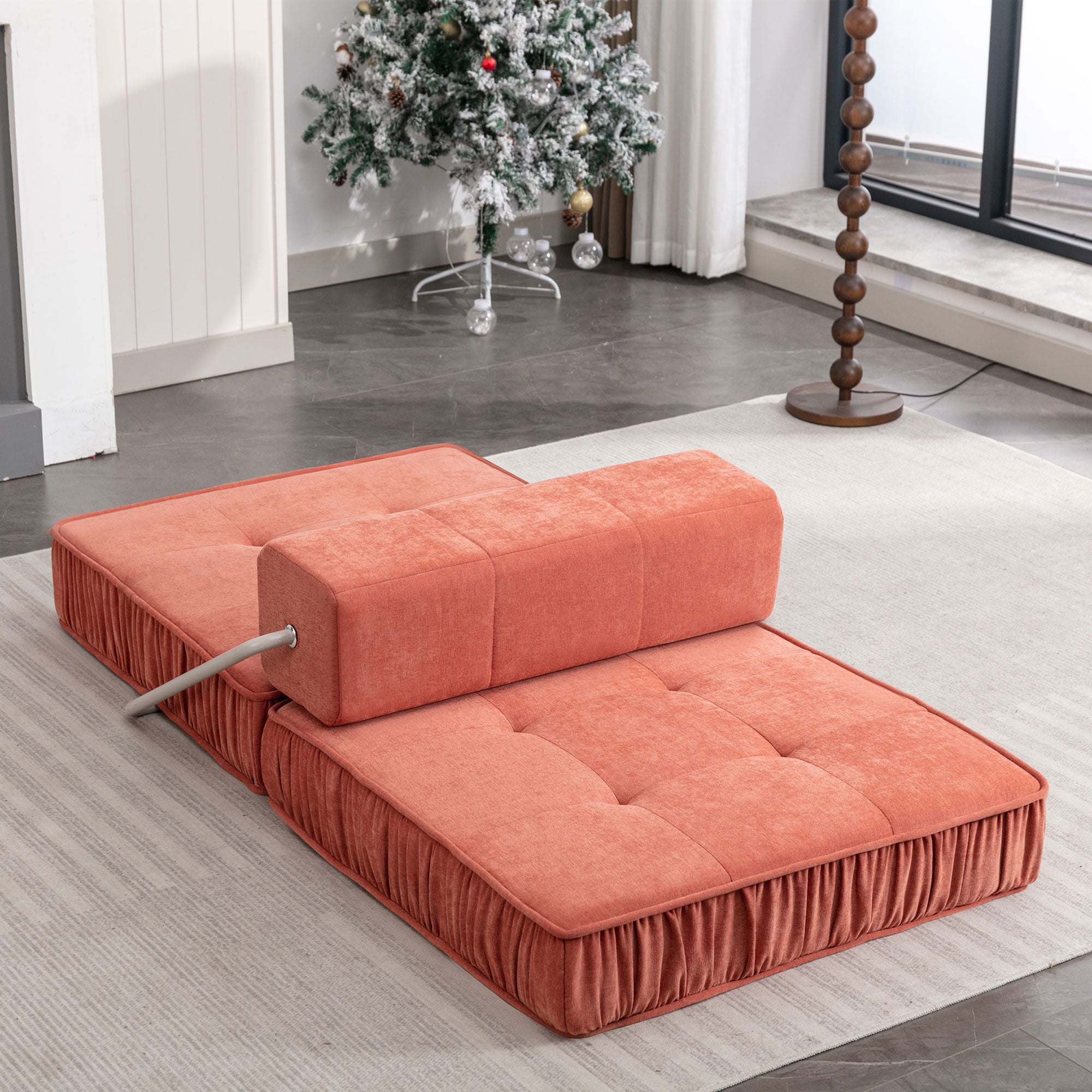 Folding Sofa With Removable Back Cushion, Convertible Futon Sleeper Chair