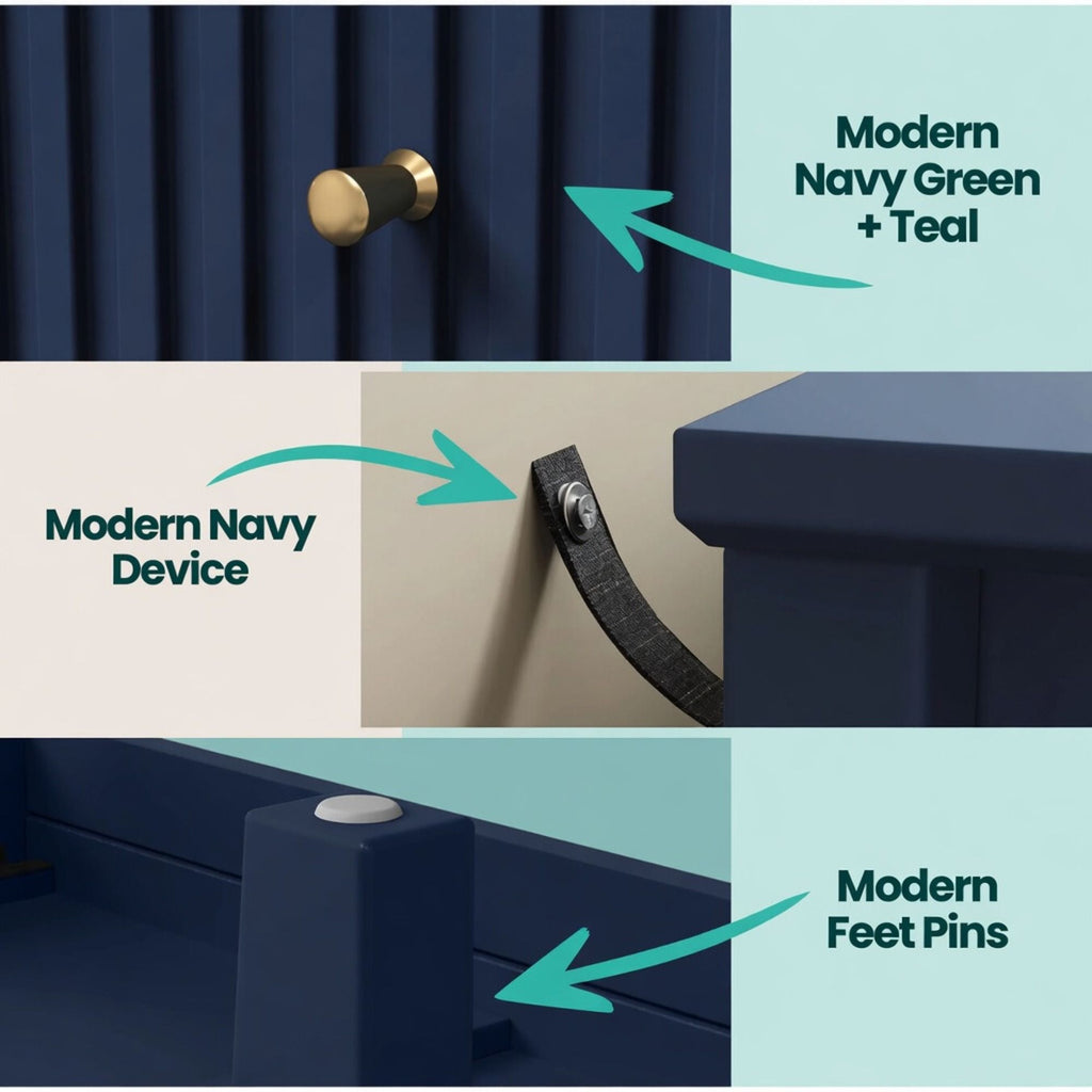 Modern 6 Drawer Fluted Dresser