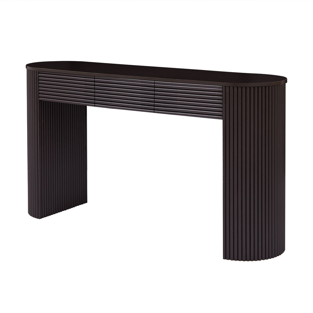 Retro Console Table With Storage, 3 Drawers