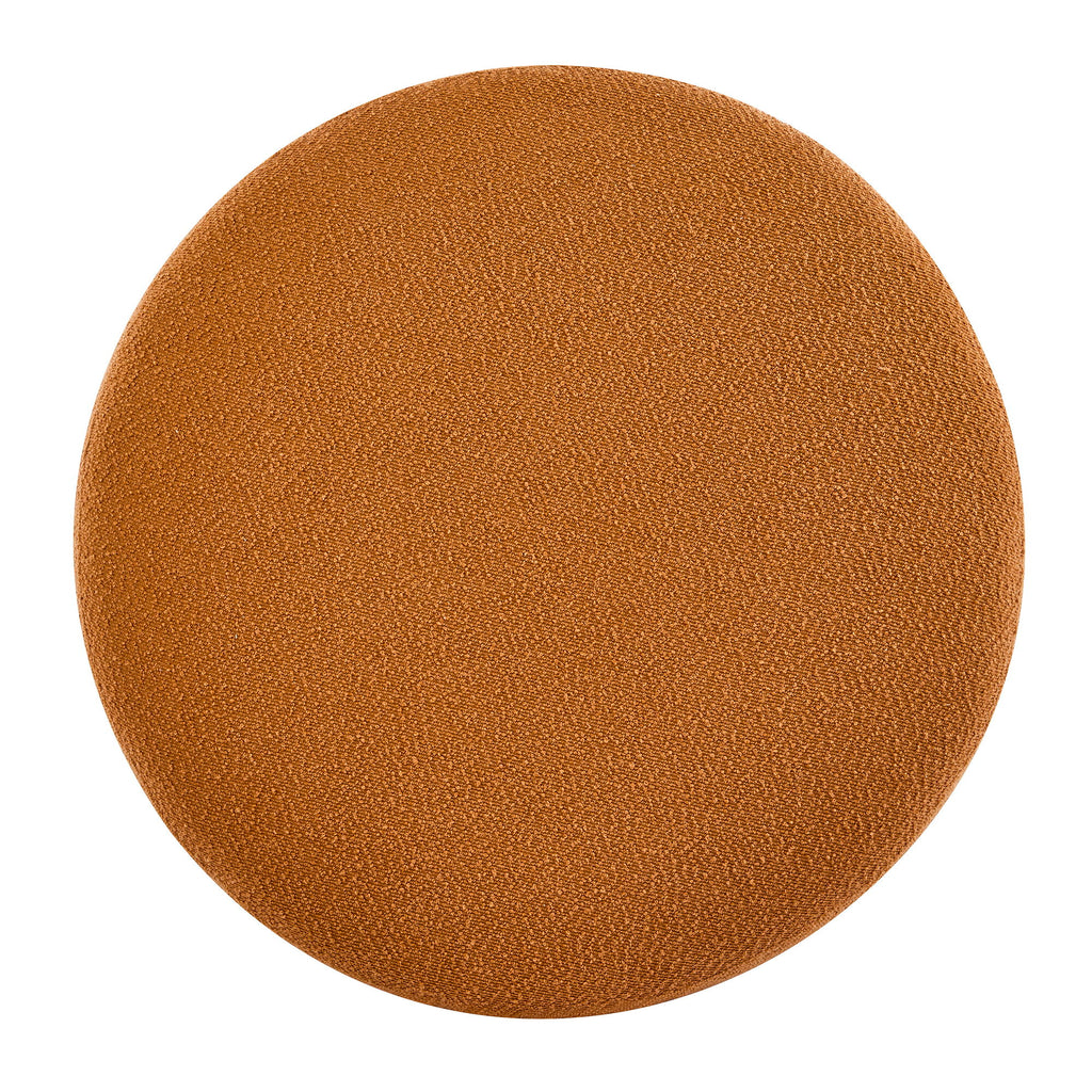 Modish - Round Ottoman - Natural Wood / Pumpkin Orange