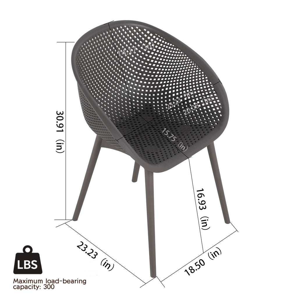 4 Pack Lounge Chair Set With Long Table