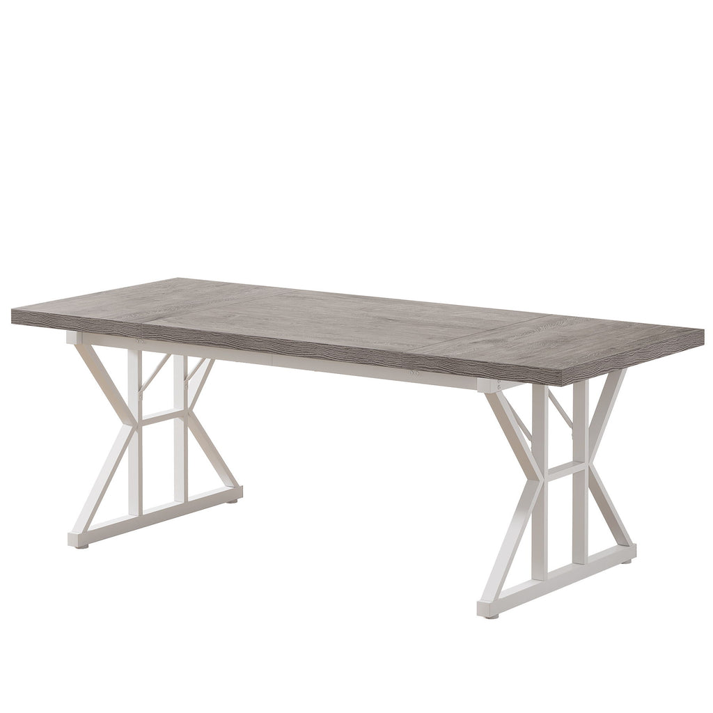 Rectangular Dining Table With X Trestle Metal Legs