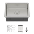 Modern Undermount Stainless Steel Kitchen Sink 16 Gauge, Deep Single Bowl
