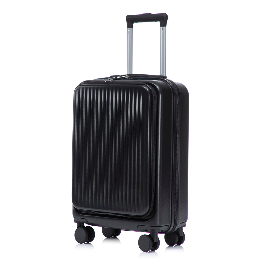 Luggage Set With Cosmetic Case, Combination Lock, Front Opening Design