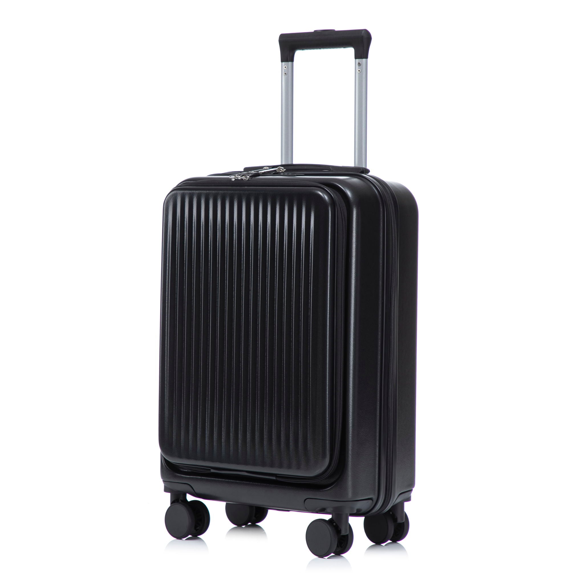 Luggage Set With Cosmetic Case, Combination Lock, Front Opening Design