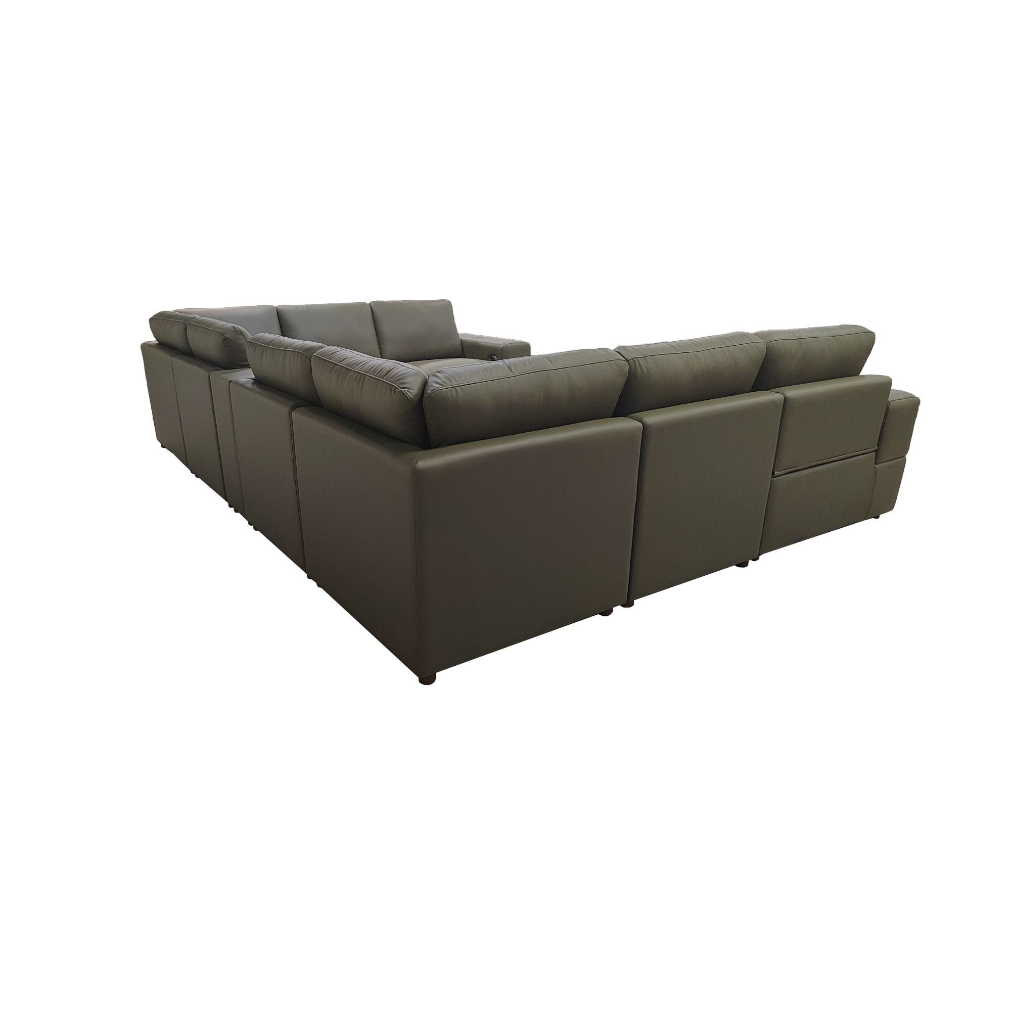 Upholstered Large Arms Sectional With Recliner Seats