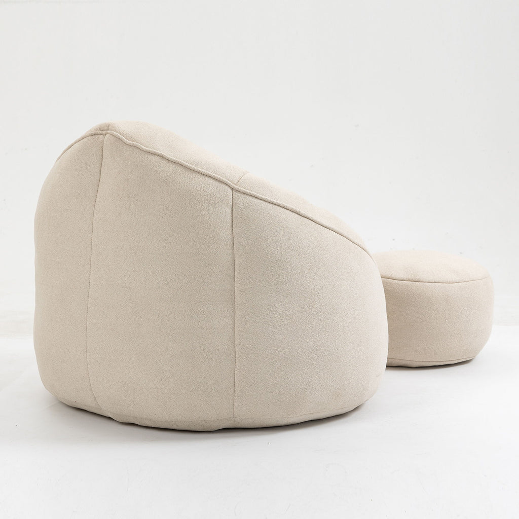 Bedding Bean Bag Sofa Chair High Pressure Foam With Footrest
