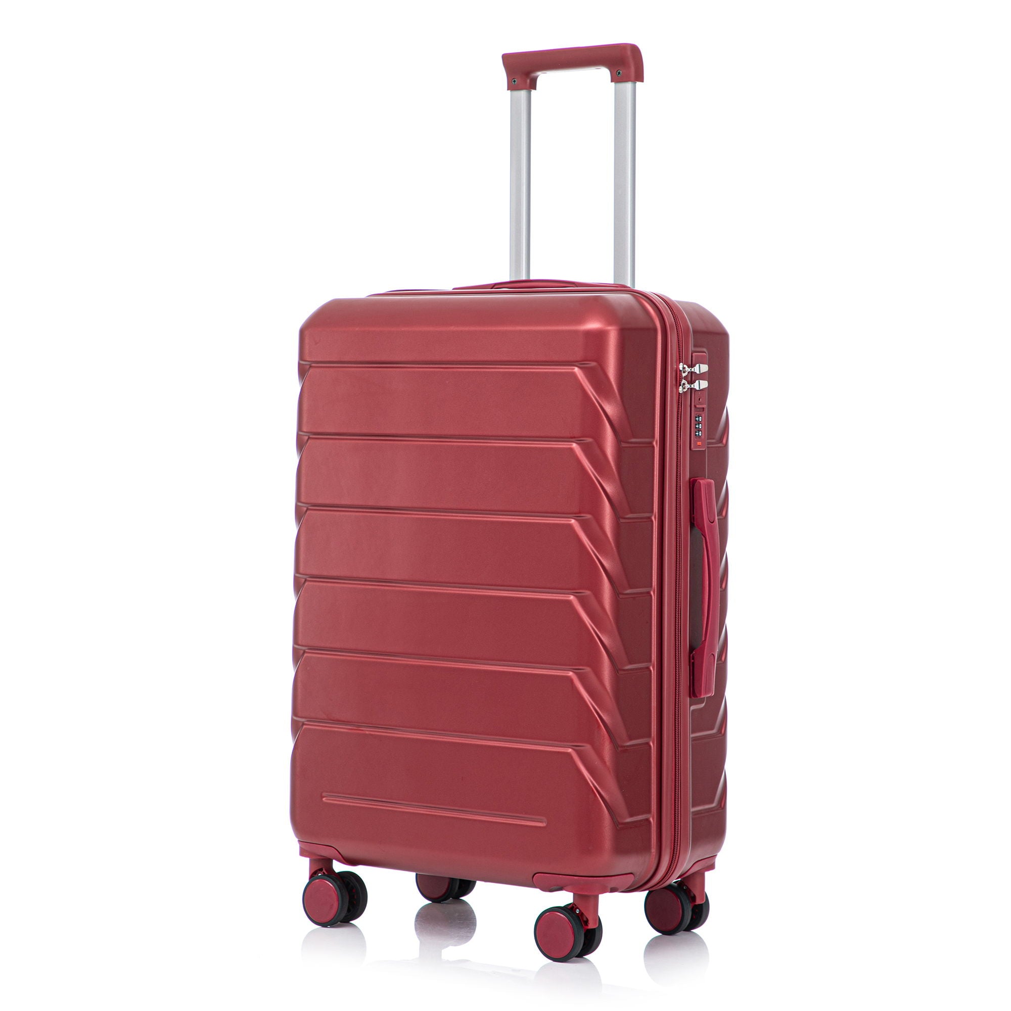 Hard Shell Luggage With Scratch Resistant Surface, 4 Wheels, Combination Lock & Side Hooks