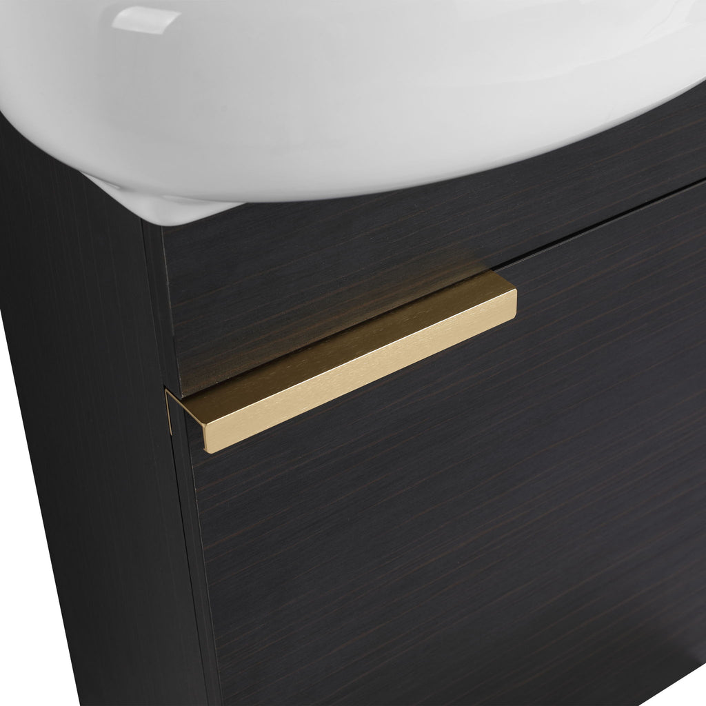 Soft Close Doors Bathroom Vanity With Sink, Compact Wall Mounted Design Basin