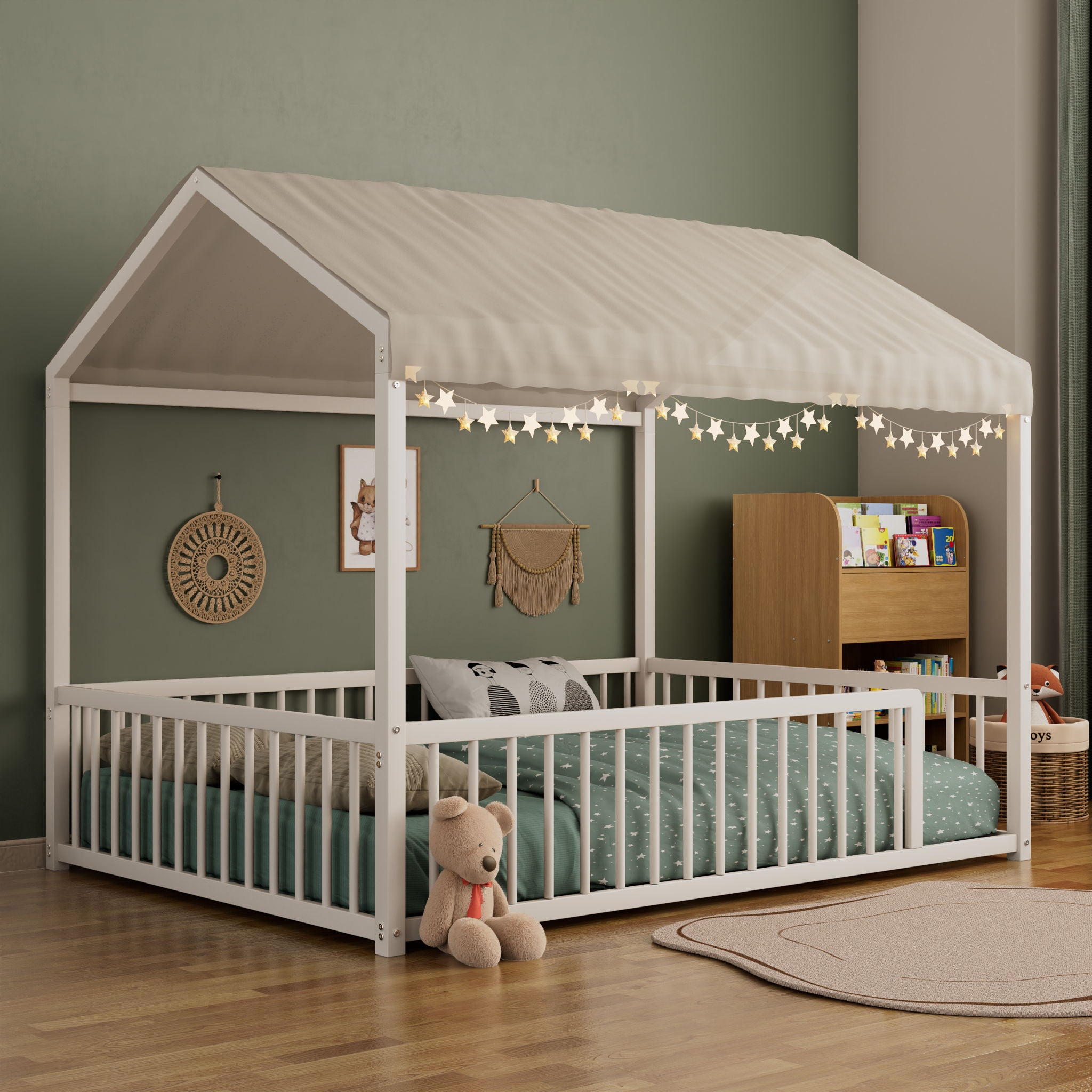 Montessori Floor Bed Frame With House Shape