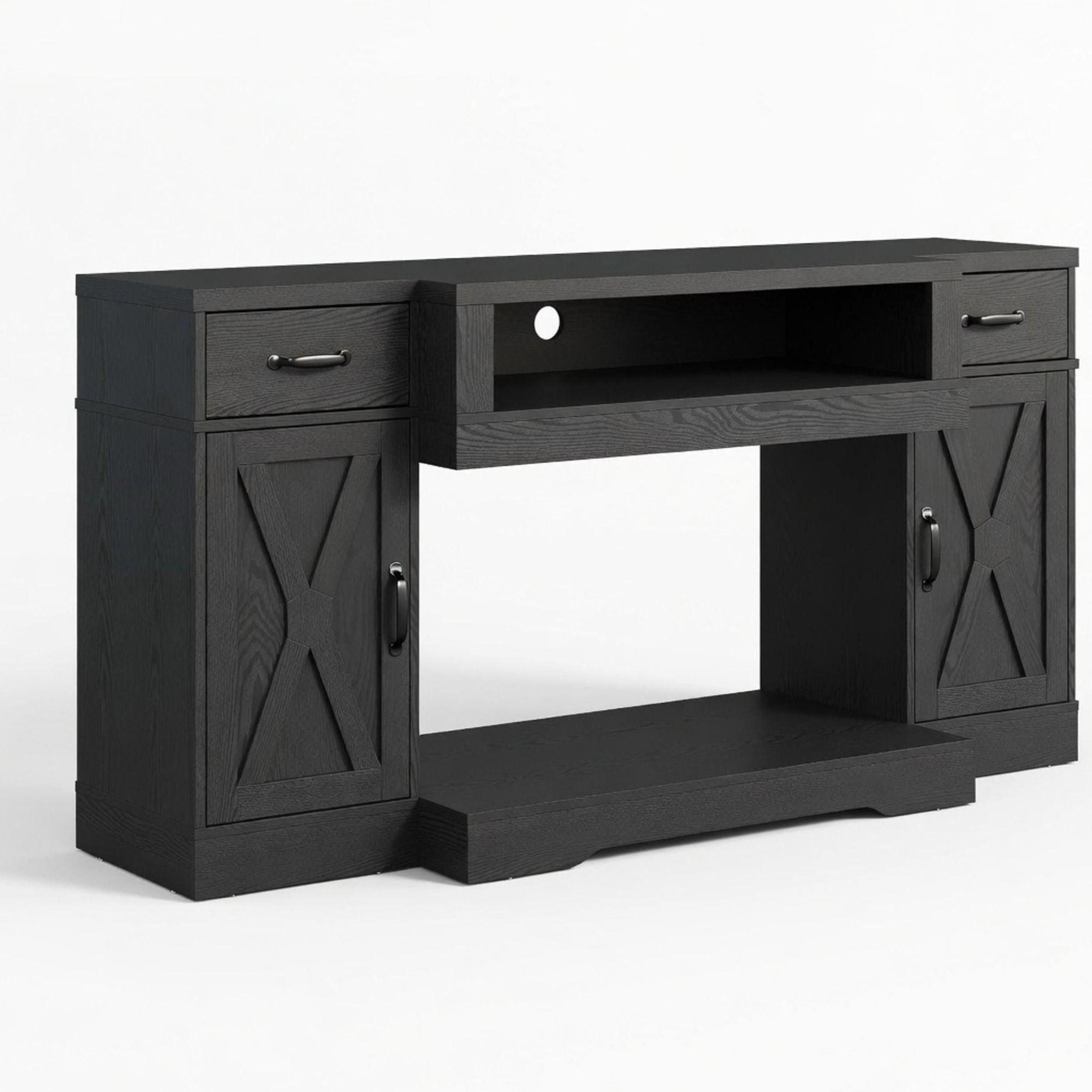 TV Stand With Adjustable Shelves & Double Doors