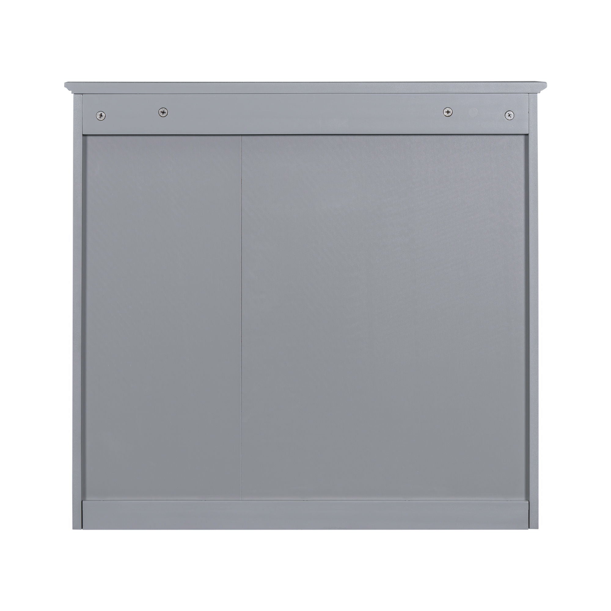 Bathroom Vanity With Top Sink, Freestanding Storage Cabinet With 2 Doors And 3 Drawers, Mirror Cabinet Included - Gray