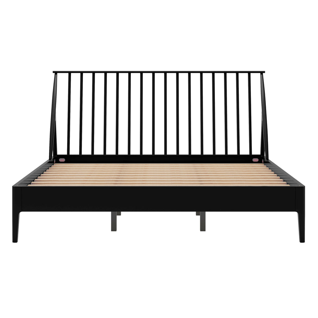 Bohemian Platform Bed With Tall Headboard