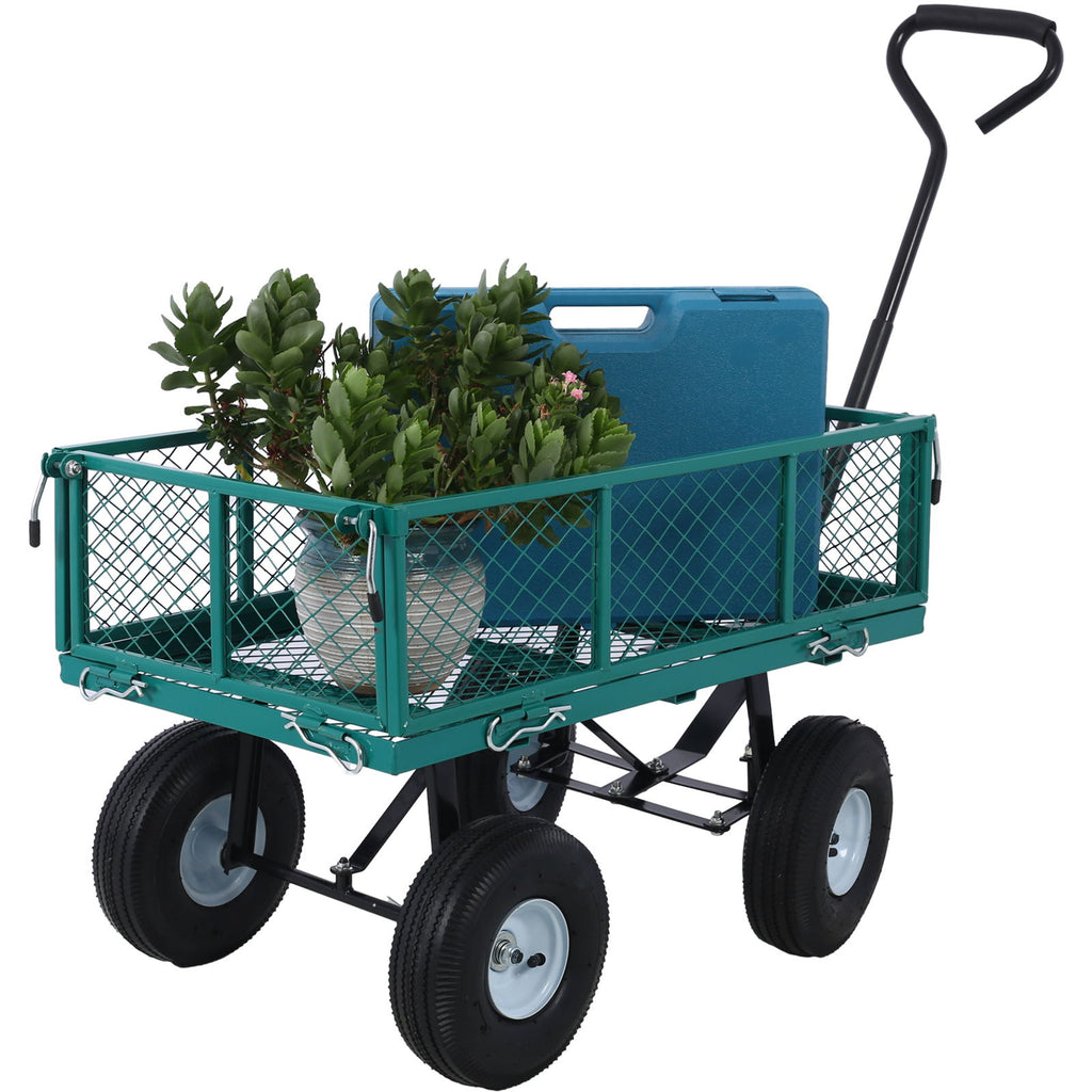 Heavy Duty Steel Garden Cart With Sides