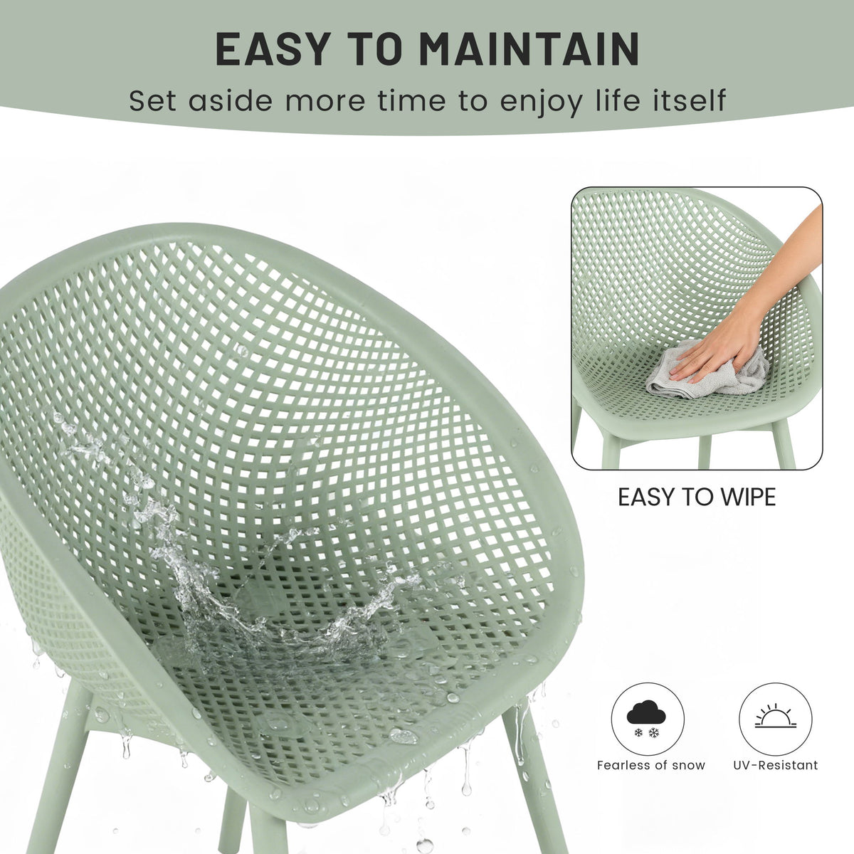 2 Pack Lounge Chair Set & Folding Square Table