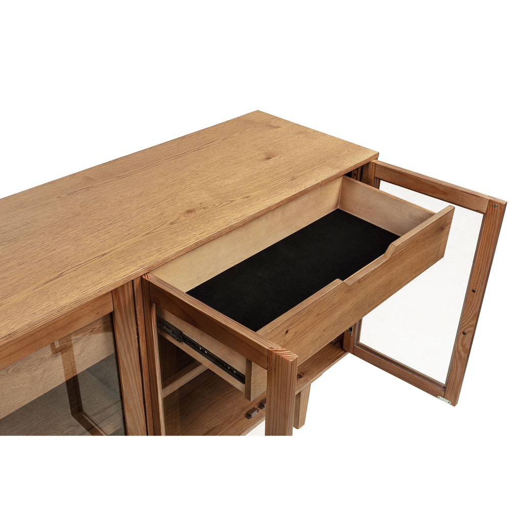 4 Door Sideboard With Dual Drawers - Natural